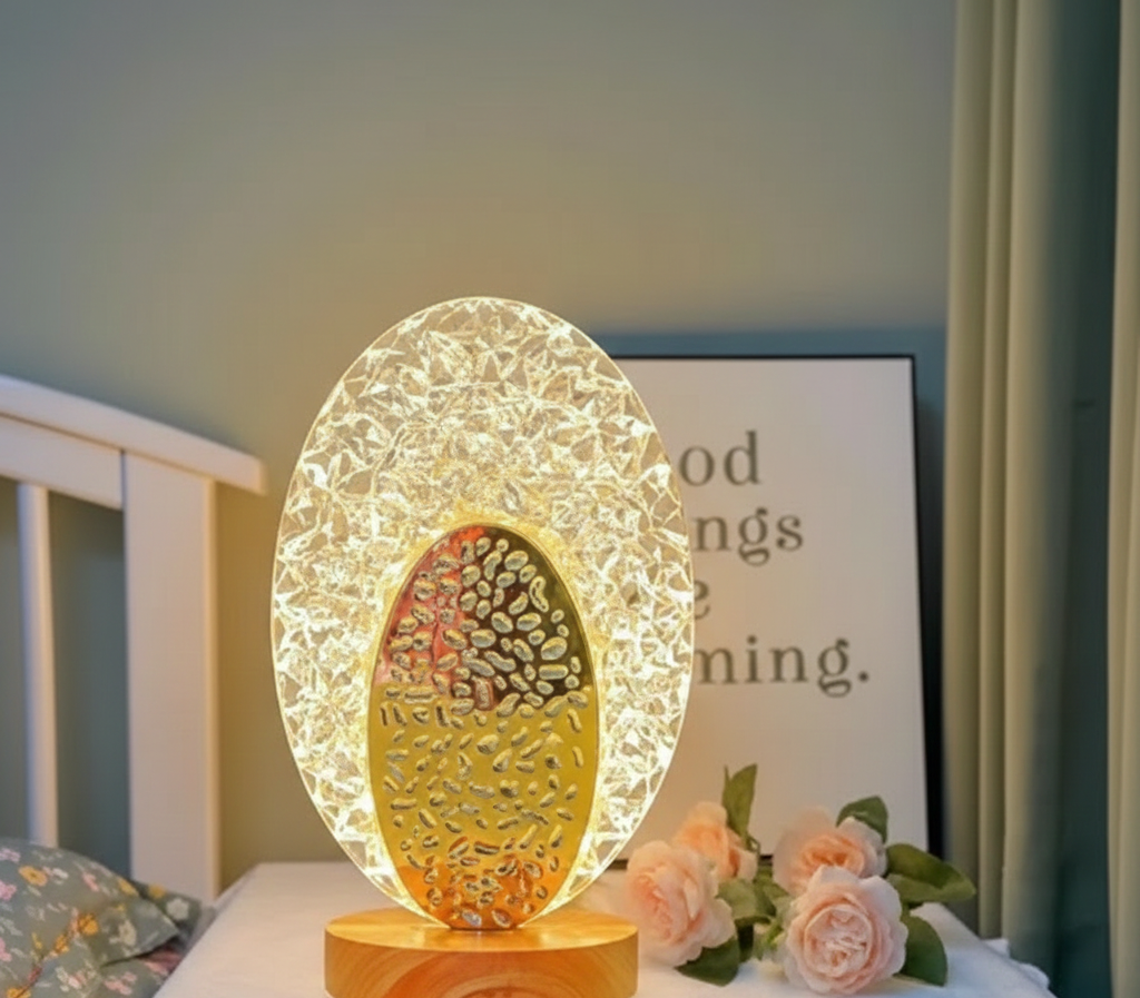 Oval Crystal LED Table Lamp
