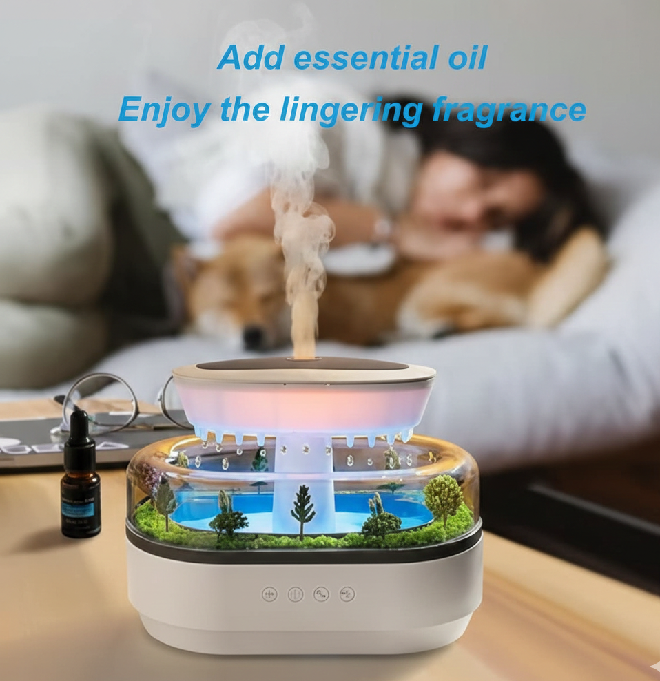 Raindrop Aroma Diffuser |Relaxing Mist Humidifier with Mini Garden Design