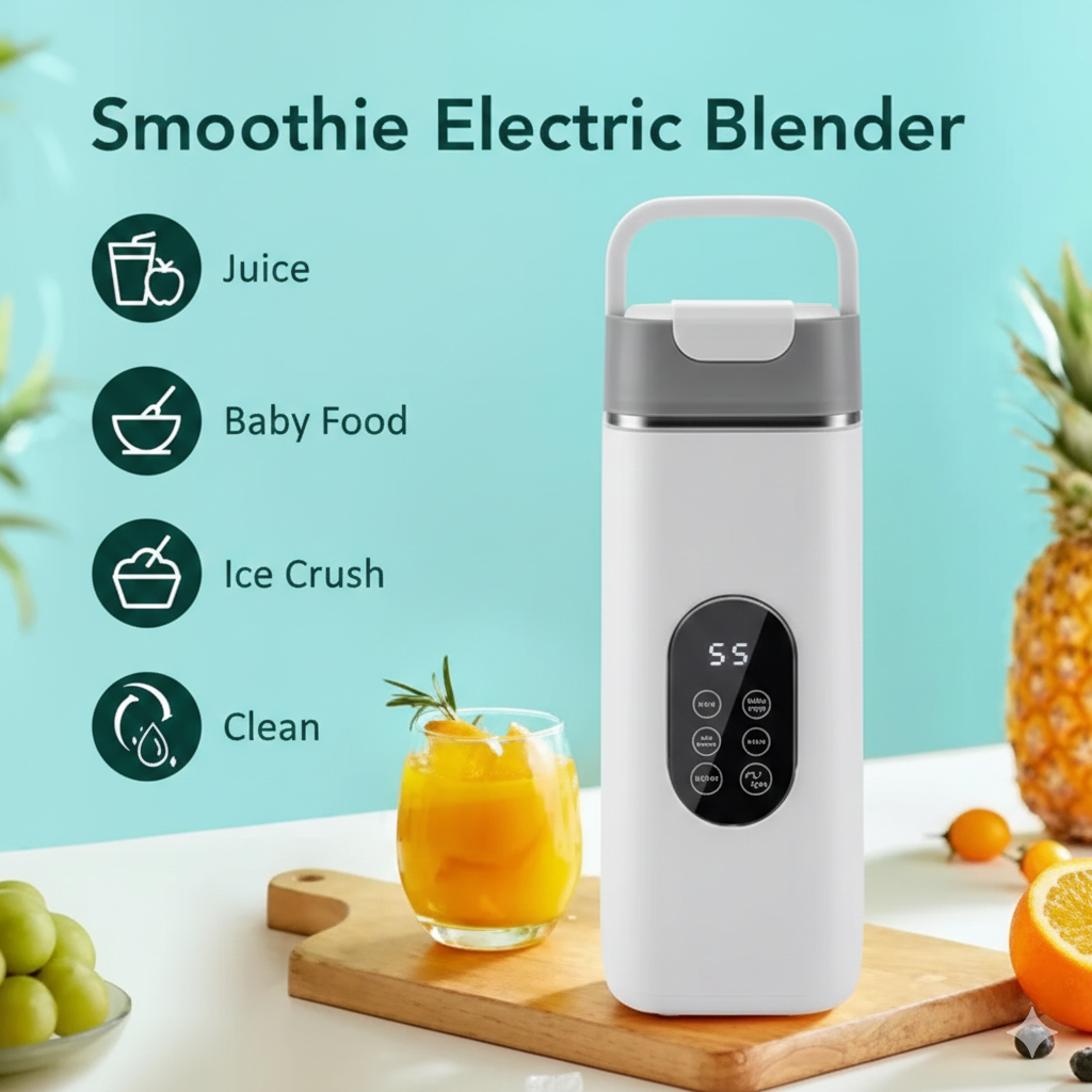Foldash™ Portable Rechargeable Blender Bottle – 420ML
