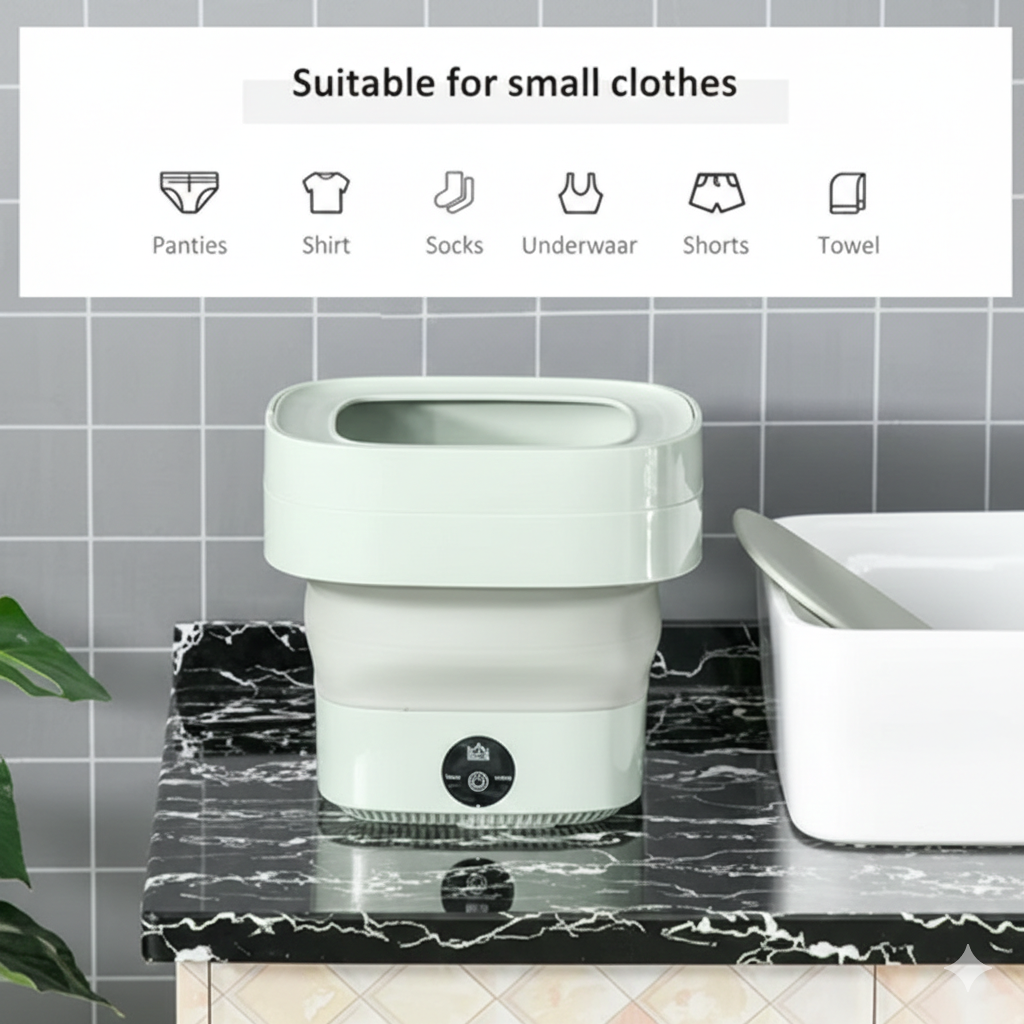 Foldable Mini Laundry Machine – Portable Washer