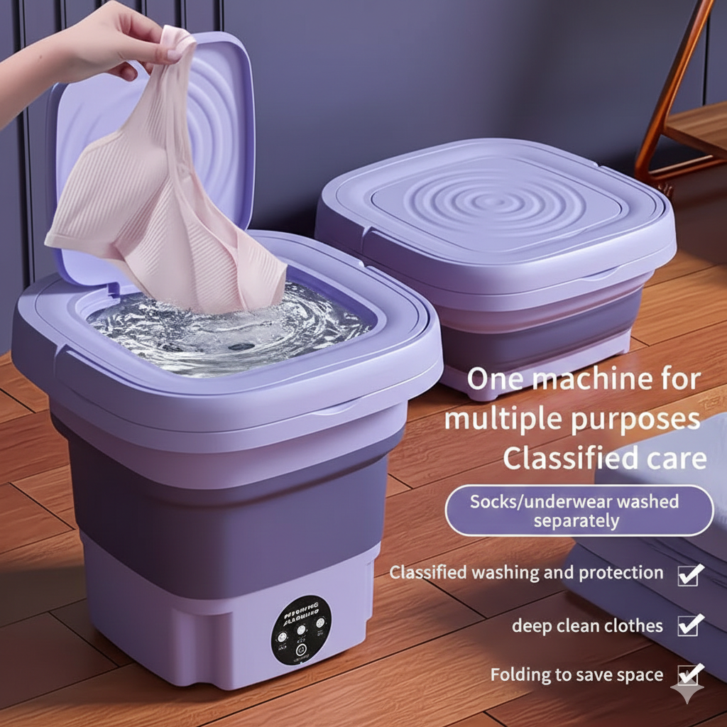 Foldable Mini Laundry Machine – Portable Washer