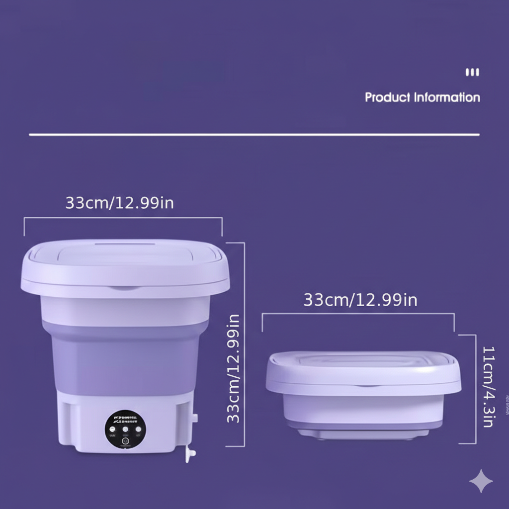 Foldable Mini Laundry Machine – Portable Washer