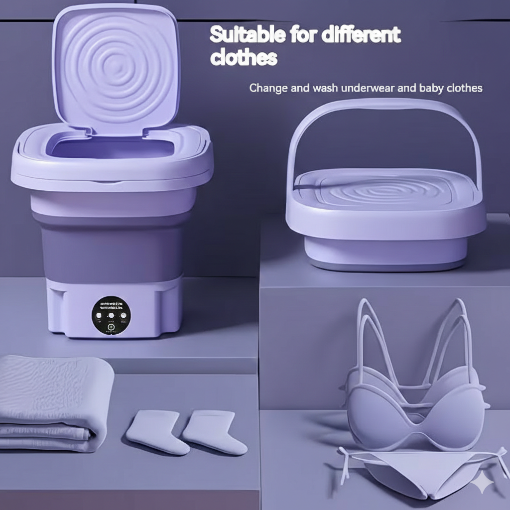 Foldable Mini Laundry Machine – Portable Washer