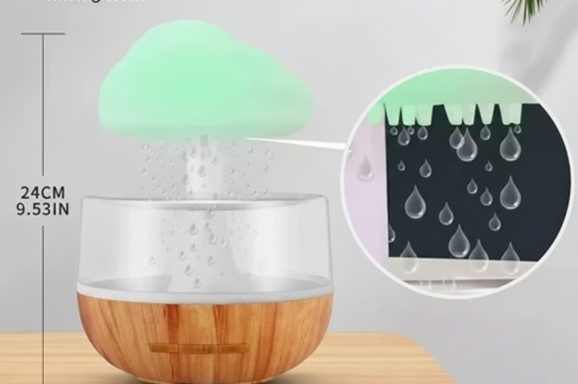 Cloud Rain Humidifier with LED Night Light & Aroma Diffuser | Luxury Room Decor