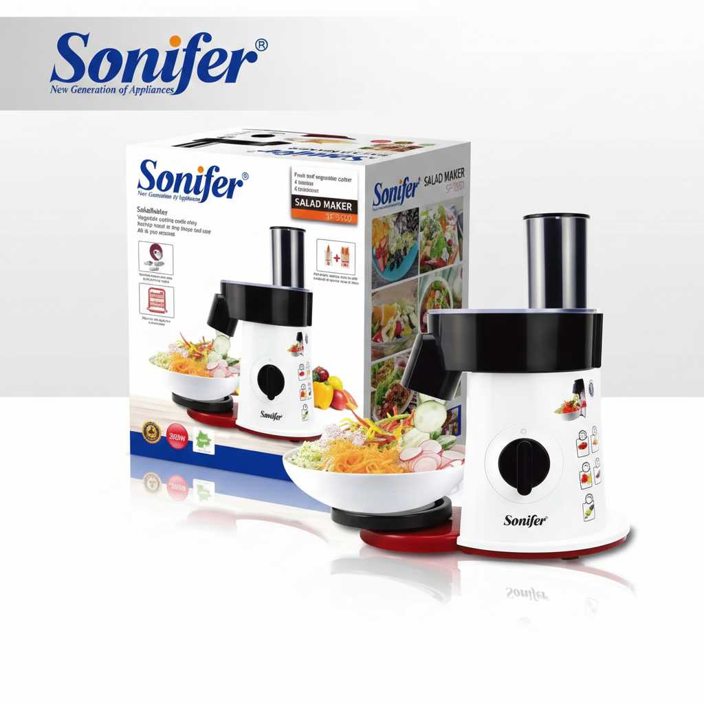 صانعة السلطة الكهربائية Foldash™ Sonifer 5 في 1 - قطاعة ومبشرة الخضراوات