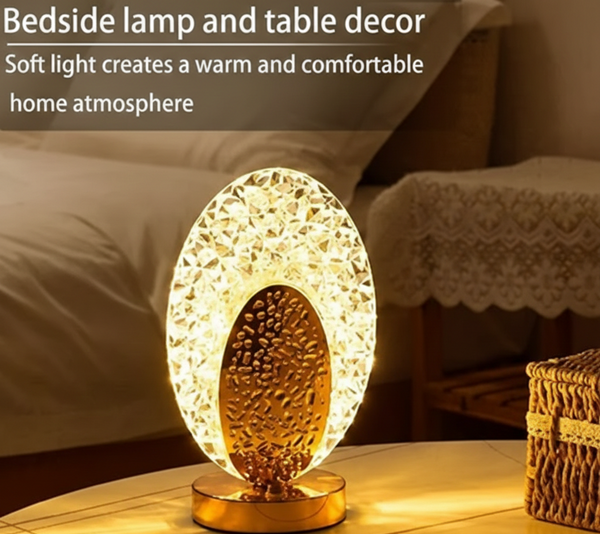 Oval Crystal LED Table Lamp