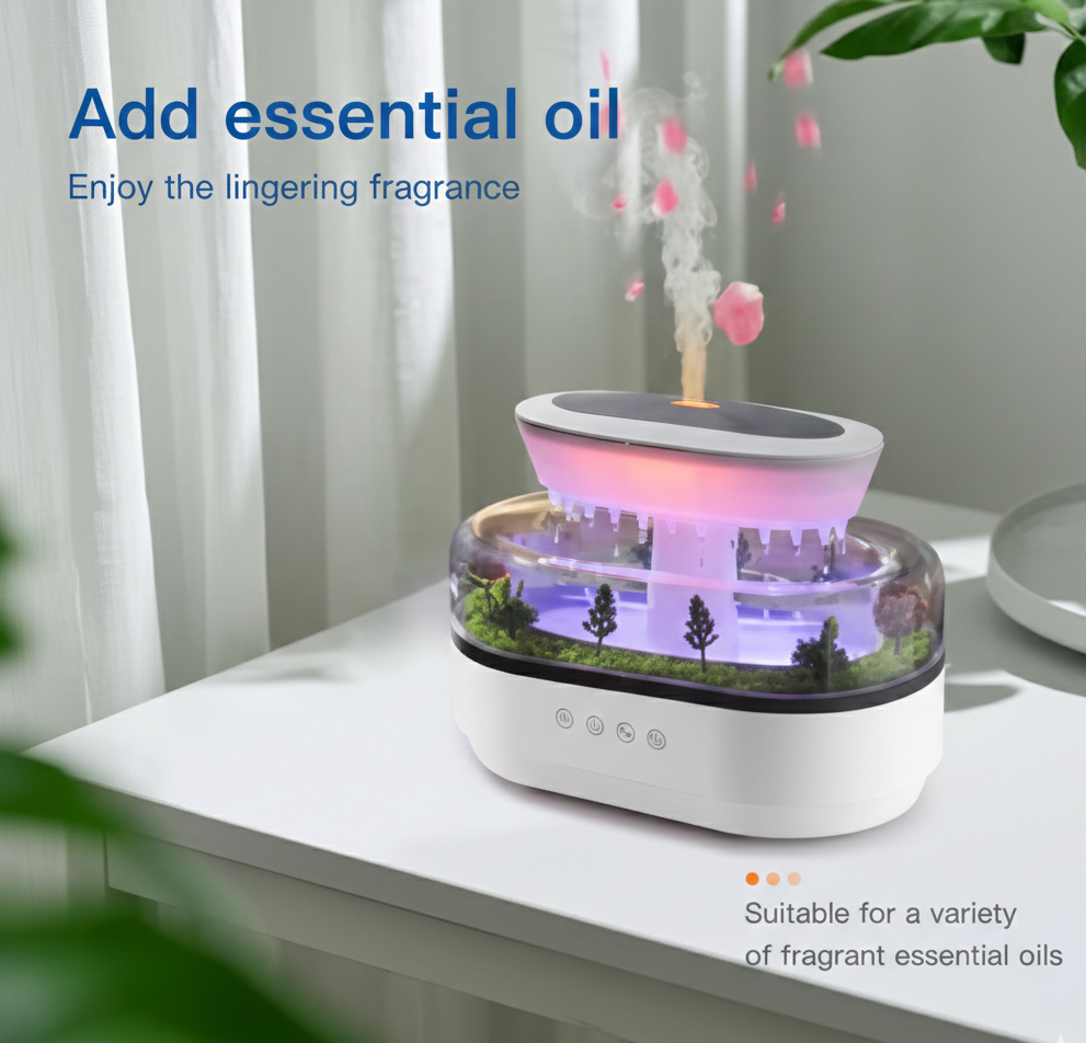 Raindrop Aroma Diffuser |Relaxing Mist Humidifier with Mini Garden Design