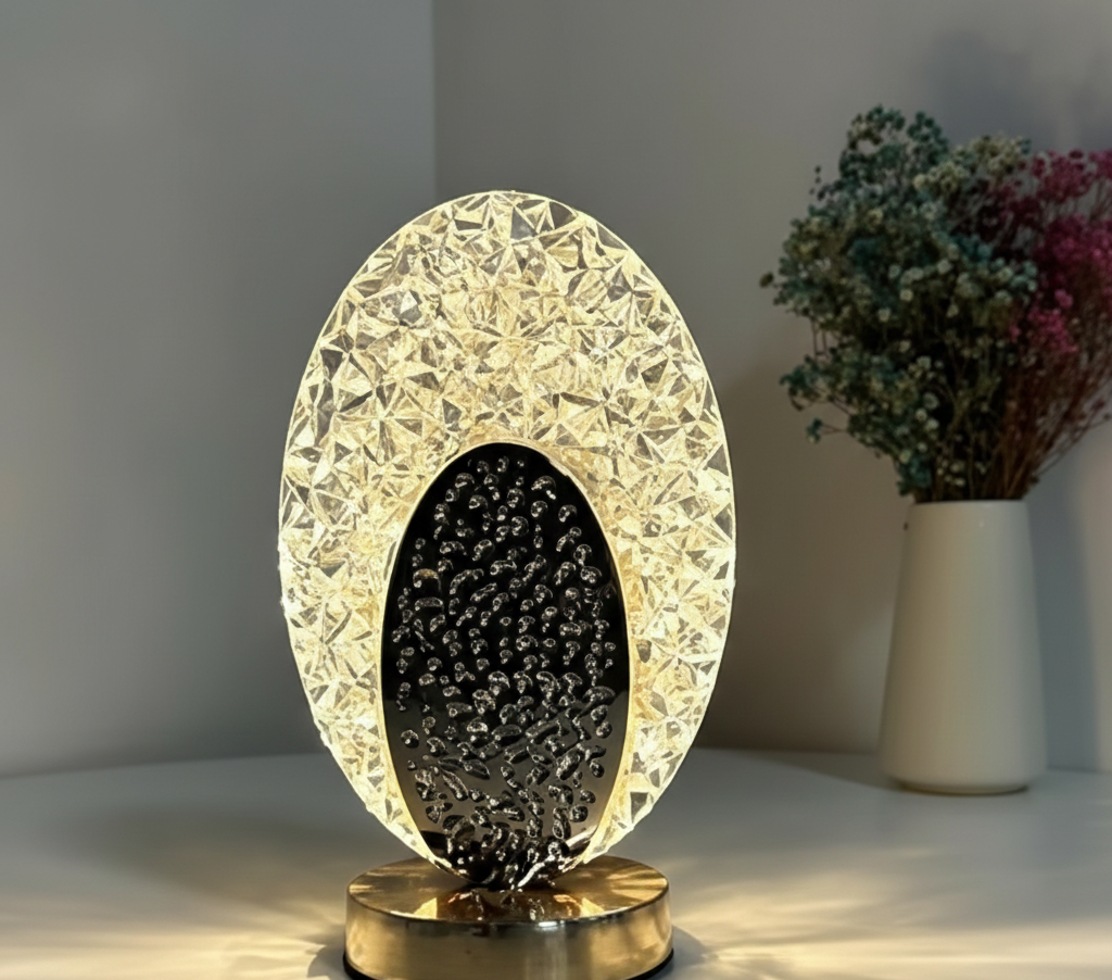 Oval Crystal LED Table Lamp