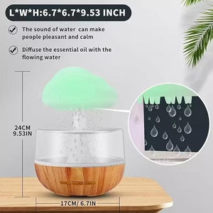 Cloud Rain Humidifier with LED Night Light & Aroma Diffuser | Luxury Room Decor